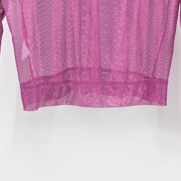 LUCKY IN LOVE Womens Goddess Mesh Top Size XS‎ Passion Pink Sheer Layering Shirt - Picture 11 of 11